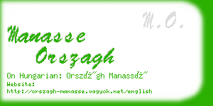manasse orszagh business card